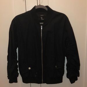 black bomber jacket